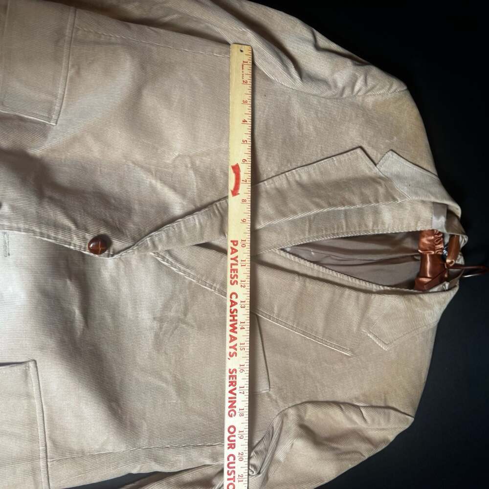 Vintage Levi's Menswear Corduroy Blazer and Vest Set 46R Tan with Elbow Patches - Picture 7 of 10